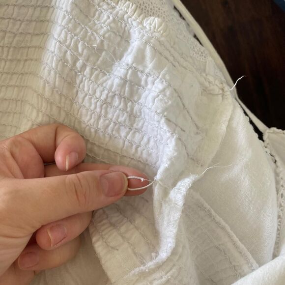 Boho White Lace Layered Tiered Cotton Midi Maxi Dress Magic L - Picture 7 of 8